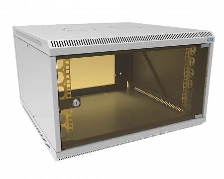 Шкаф телекоммуникационный настенный разборный МИКсистем 19" Lite 6U 600x600  дверь стекло серый