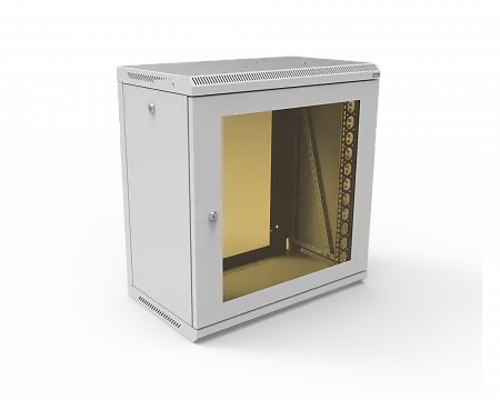 Шкаф телекоммуникационный настенный разборный МИКсистем 19" Keys 12U 600x350  дверь стекло серый