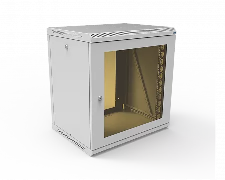 Шкаф телекоммуникационный настенный разборный МИКсистем 19" Keys 12U 600x450  дверь стекло серый