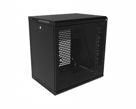 Шкаф телекоммуникационный настенный разборный МИКсистем 19" Keys 12U 600x450  дверь перфорация черный