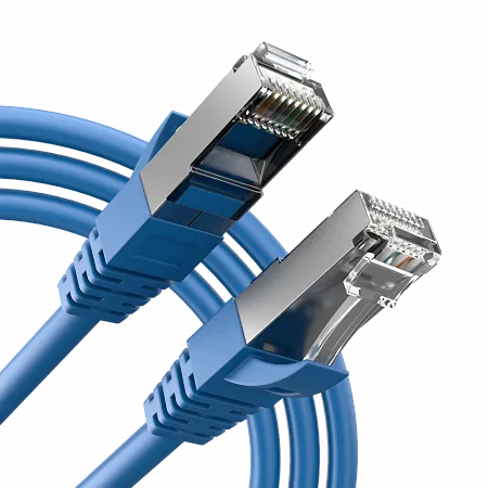 Шнур коммутационный медный RJ45 (патч-корд) LANMIR S/FTP Cat6A LSZH нг(А)-HF 0.5 м синий