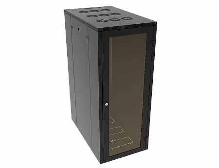 Шкаф телекоммуникационный напольный МИКсистем 19" серия ECO-L 24U 600*1000 дверь стекло черный