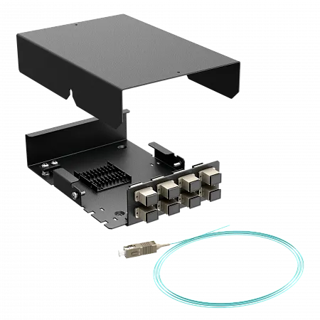 Кросс оптический настенный LANMIR укомплектованный 8 розеток SC/UPC 8 портов MM 50/125 OM3 1U черный