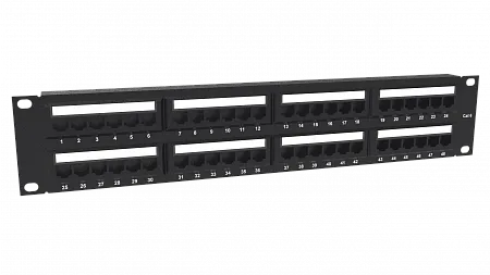 Патч-панель LANMIR 19" UTP 48 портов RJ45 Cat6 2U Dual Type органайзер